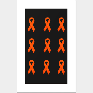 Orange Faux Glitter Awareness Ribbon Pack Posters and Art